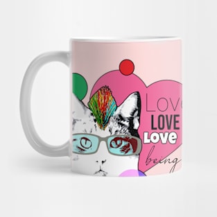 Love Heart Cat Tote Mug